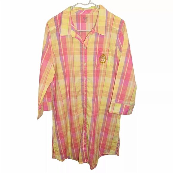 Chaps XL Beautiful Colorful Collared Plaid Sleep Pajama Shirt - Picture 1 of 6